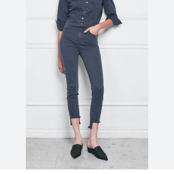 Felicite Denim - Felicite Bye Bye skinny jeans cropped size 30 in grey/charcoal w/ raw hem